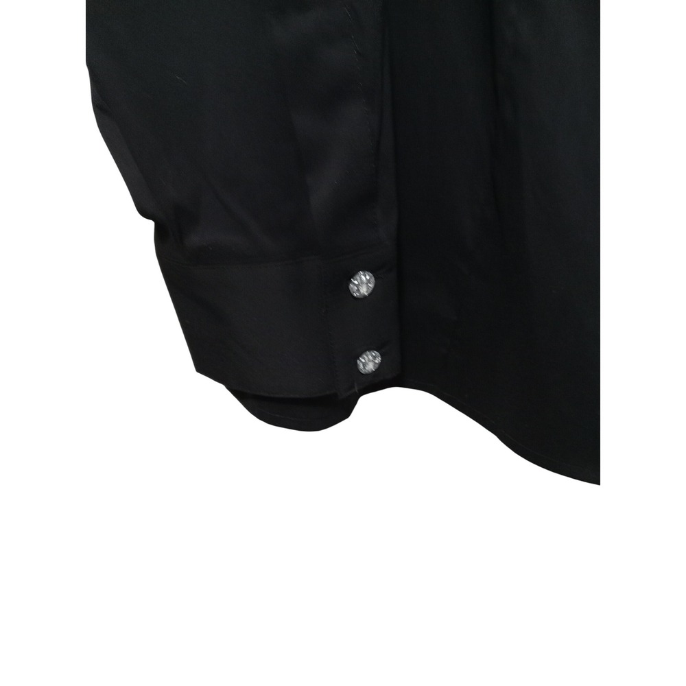 Alfani Black Blouse Pleated Button Down Long Sleeve Top Career Size 16W - Picture 3 of 5